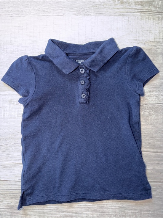 The Children's Place Other - Girls Navy Polo Shirt with Button Placket